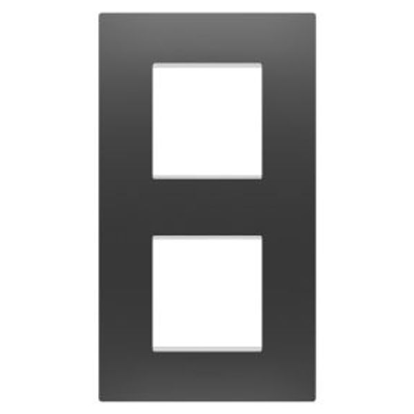 EGO INTERNATIONAL PLATE - IN TECHNOPOLYMER - 2+2 MODULES VERTICAL - SATIN BLACK - CHORUSMART image 1