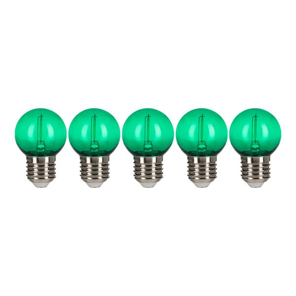 EcoPack 5pcs LED Filament G45 E27 0.6W Green PC image 3