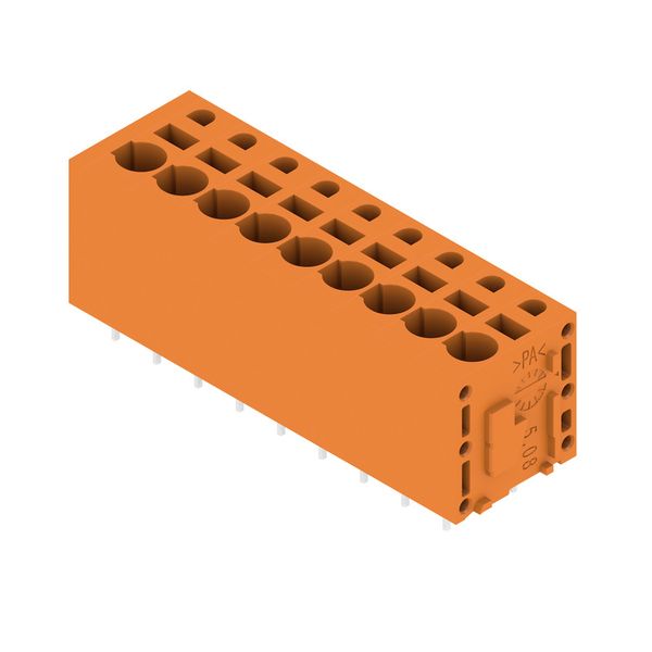 Printed circuit board terminals, 5.08 mm, Number of poles: 9, 180°, Solder pin length (l): 3.5 mm, tinned, orange, PUSH IN without actuator, Clamping range, max. : 2.5 mm², Box image 2