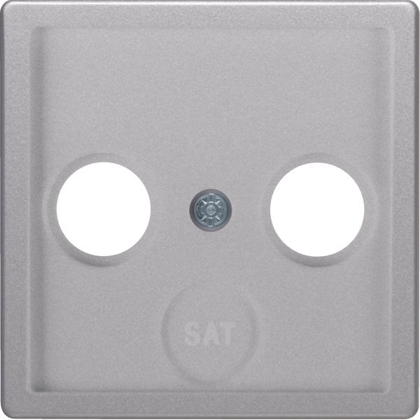 Centre plate for aerial socket 2- and 3-hole, Q.1/Q.3, alu velvety, la image 2