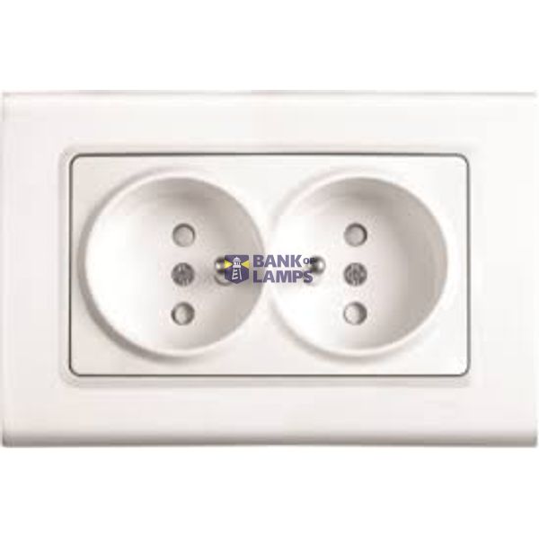 Linnera-Rollina Two Gang UPS Socket CP Beige image 1