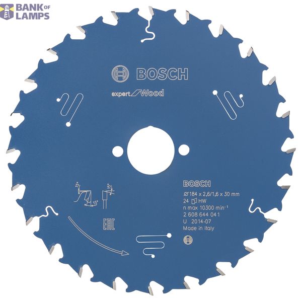 Circular saw blade Expert for Wood 184 x 30 x 2,6 mm, 24 image 1