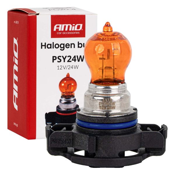 Halogen bulb PSY24W 12V 24W PG20-4 AMBER AMIO-04519 image 1