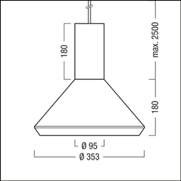 V2-P M 2500-FISH SWI 3CUC CWH WFL DL WH - LED pendant spotlight image 2