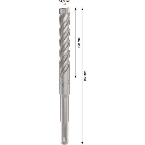 PRO SDS plus-5X Hammer Drill Bit, 14.3x100x160 mm image 2