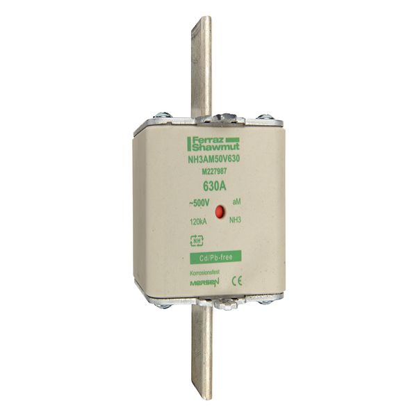Fuse-link NH3 aM 500VAC 630A live tags Double indicator image 1
