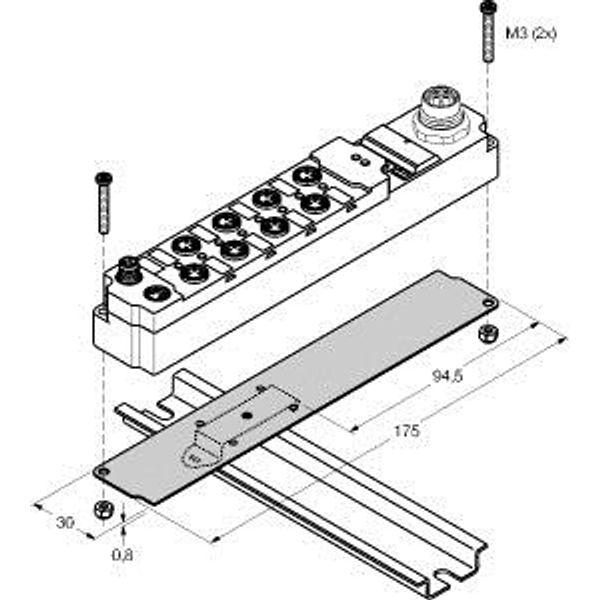 piconet Accessories Mounting Panel for Coupling and Stand-alone Modules Mounted on DIN rail (module length 175 mm)   S-BKT1 image 1