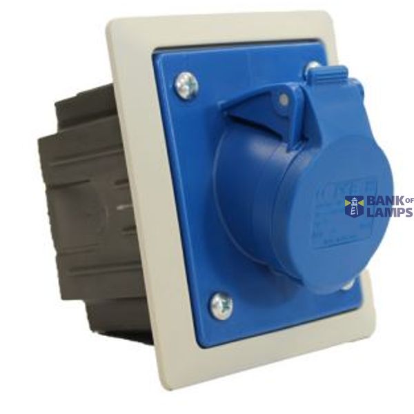 Angled panel socket with flush-mounted box and frame image 1