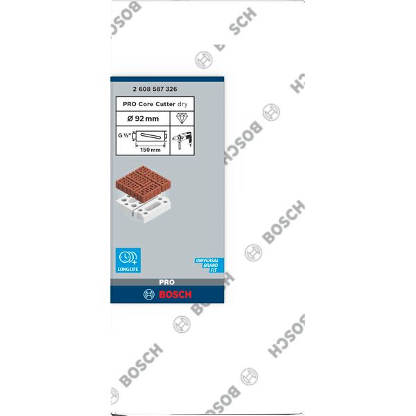 Diamond dry core cutter G 1/2" 92 mm, 150 mm, 5 segments, 7 mm image 2
