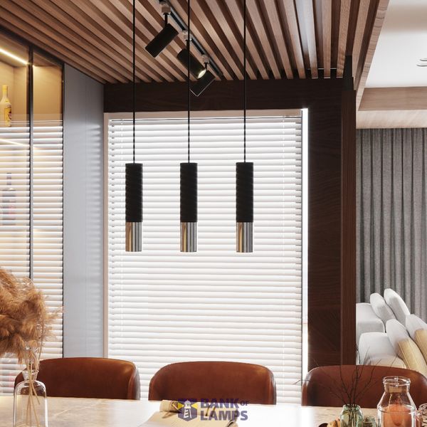 HANGING LAMP LOOPEZ 1 BLACK/CHROME GU10 1X40W IP20 image 4