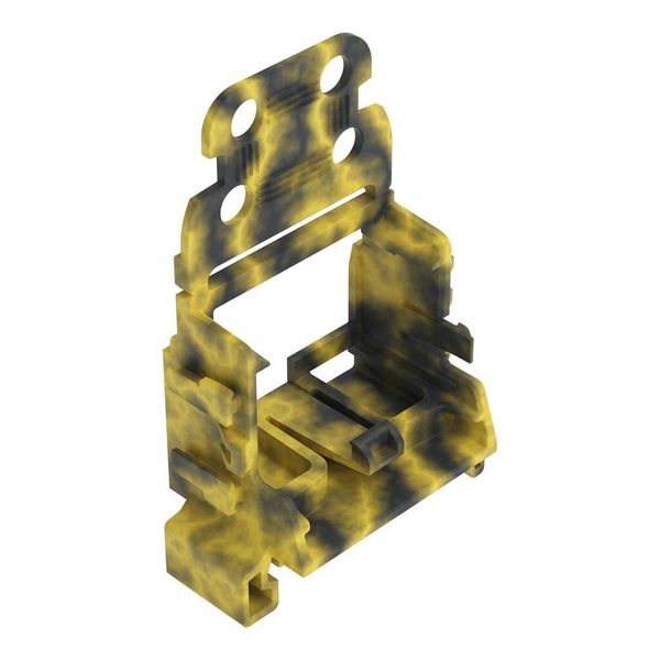 Mounting carrier with strain relief; for 10-wire connectors; 221 Series - 4 mm²; for DIN-35 rail; dark gray-yellow image 1
