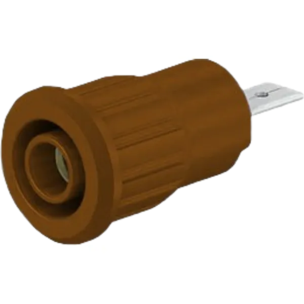 4 mm socket, flat plug connection, mounting Ø 12.2 mm, CAT III, CAT IV, brown, 23.3160-27 image 1