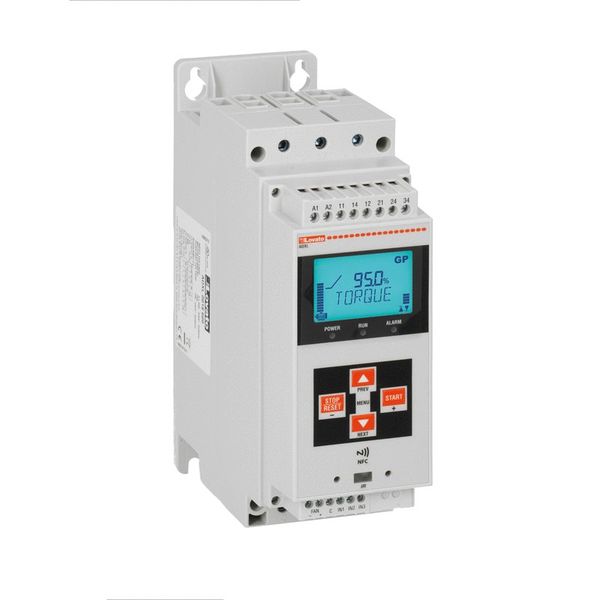 Soft starter, ADXL... type, with integrated by-pass relay. Auxiliary supply 100...240VAC. Rated operational voltage 208...600VAC, 45A image 1