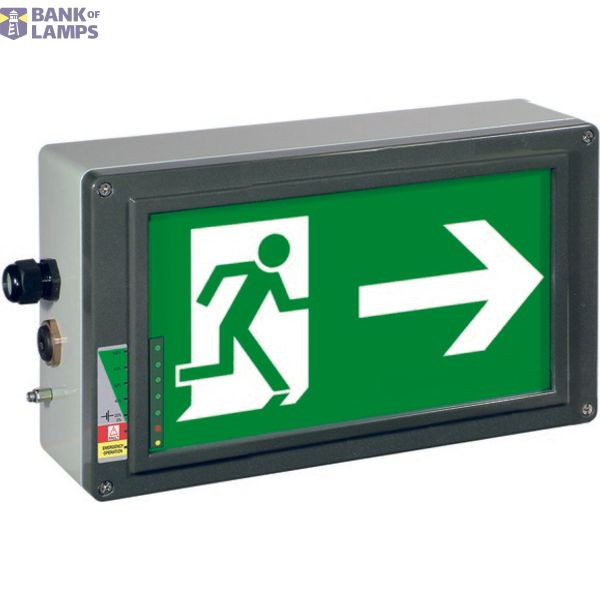 Ex-escape sign luminaires EX-LITE N with integrated emergency light function for zone 1/21, Pictogram: DIN 4844, Arrow: 3 Clock image 1