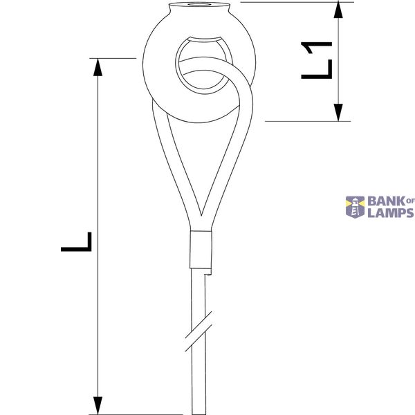 QWT RO 3 1M G Suspension wire with eyelet 3x1000mm image 2