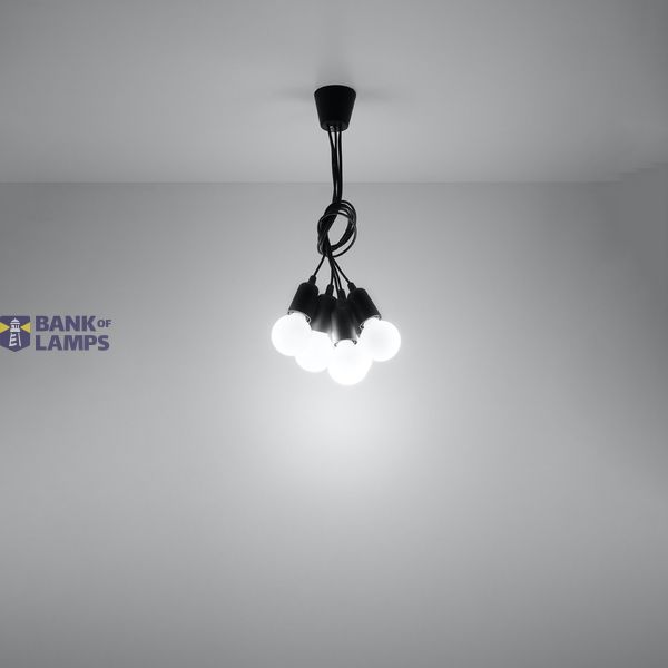 HANGING LAMP DIEGO 5 BLACK E27 5X60W IP20 image 4