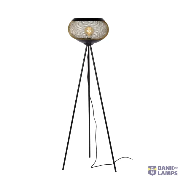 Lucide LUCAS - Floor lamp - Ø 40 cm - 1xE27 - Matt Gold / Brass image 1