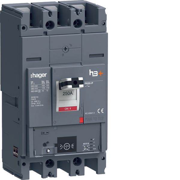 Moulded Case Circuit Breaker h3+ P630 Energy 3P3D 250A 110kA FTC image 1