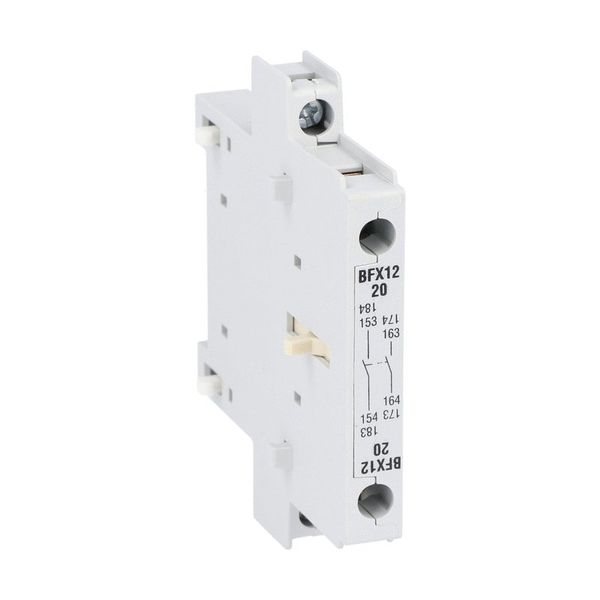 Auxiliary contact for side mounting. Screw terminals, for BF… series contactors, 2NO for BF00, BF09...BF150 image 1