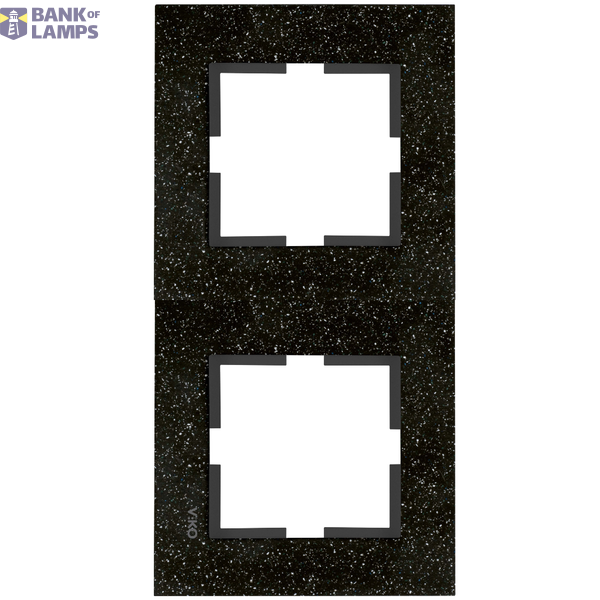 Novella Accessory Corian - Black Quartz Two Gang Frame image 1