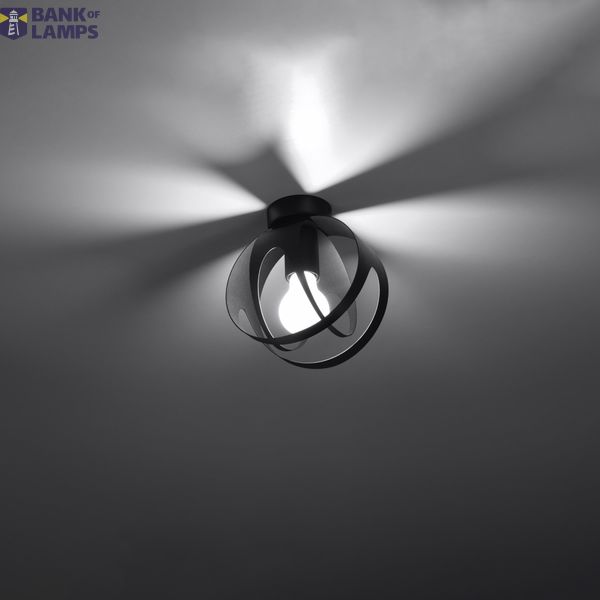 TULOS CEILING LAMP BLACK E27 1X60W IP20 image 2