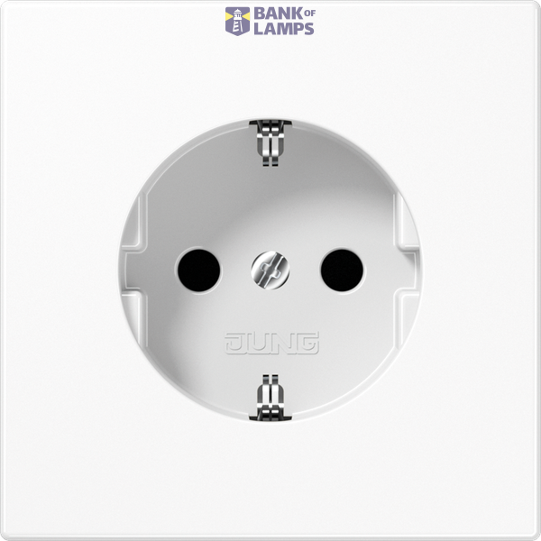 SCHUKO socket, 16 A 250 V ~, without claws, integrated increased contact protection, SAFETY+, Duroplast, LS series, alpine white image 1