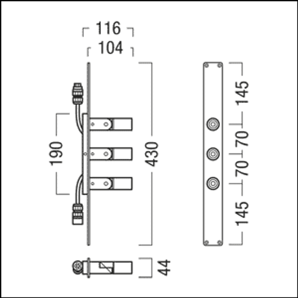 SUSY CL 3P LED440-840 WFL NON AJ CHMM - Tube Luminaire image 2