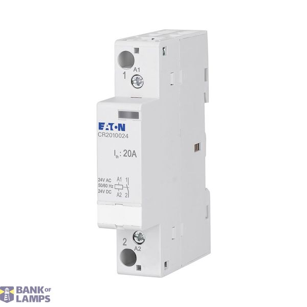 Installation contactor, 20A, 24V AC/DC, 1NO image 1