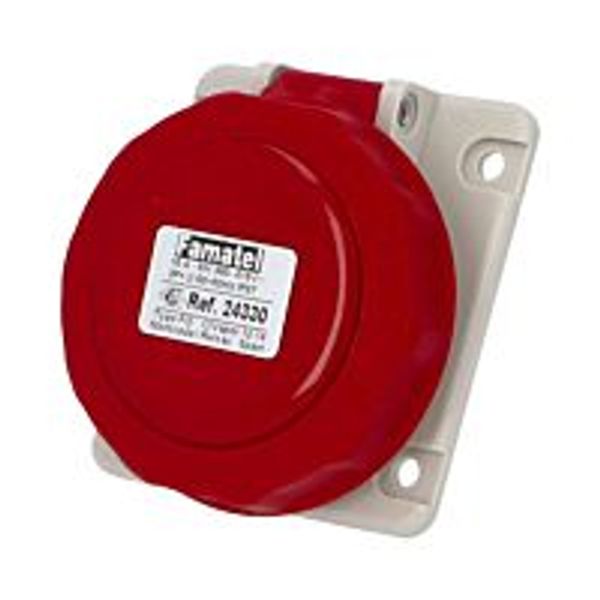 Socket 16/400V 4-pole IP67 built-in angled image 1