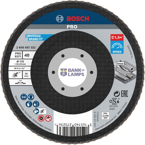 PRO Metal X571 Flap Disc Straight Version Fiber for Small Angle Grinders image 1