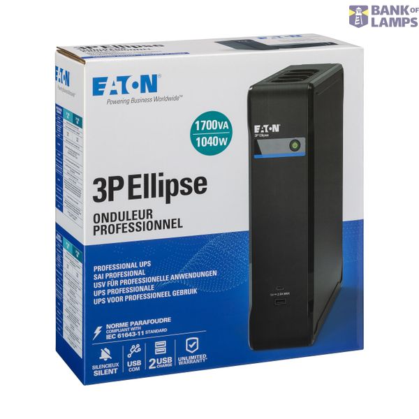 Eaton 3P Ellipse UPS USB FR, 1700 VA, 1040 W, Input: C14, Outputs: (4) image 13