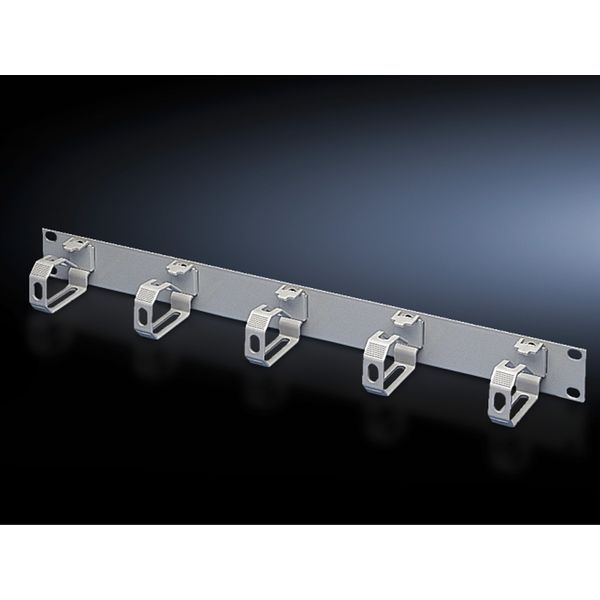 DK Cable management panel, 1 U, with plastic rings image 2