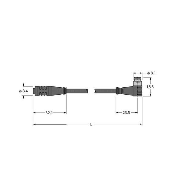 Actuator and Sensor Cable, PUR Extension Cable   PKG4S-1.5-PSW4S/TXL image 1