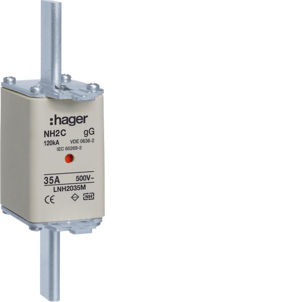 Fuse NH2C gG 500V 35A double indicator image 1