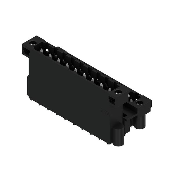 PCB plug-in connector, male header, Flange, THT/THR solder connection, 5.00 mm, Number of poles: 18, 180°, Solder pin length (l): 3.2 mm, tinned, black, Box image 5