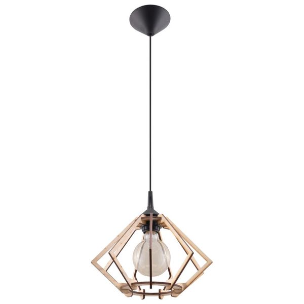 HANGING LAMP POMPELMO NATURAL WOOD E27 1X60W IP20 image 1
