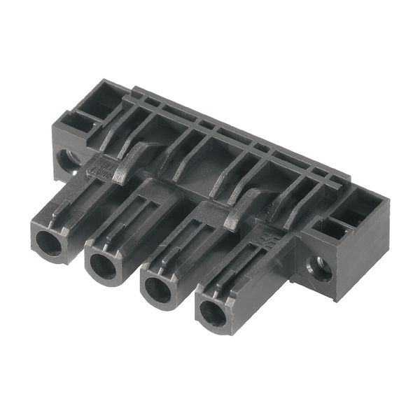 PCB plug-in connector, female header, Flange, THT solder connection, 7.62 mm, Number of poles: 3, 90°, Solder pin length (l): 3.2 mm, tinned, black, Box image 1