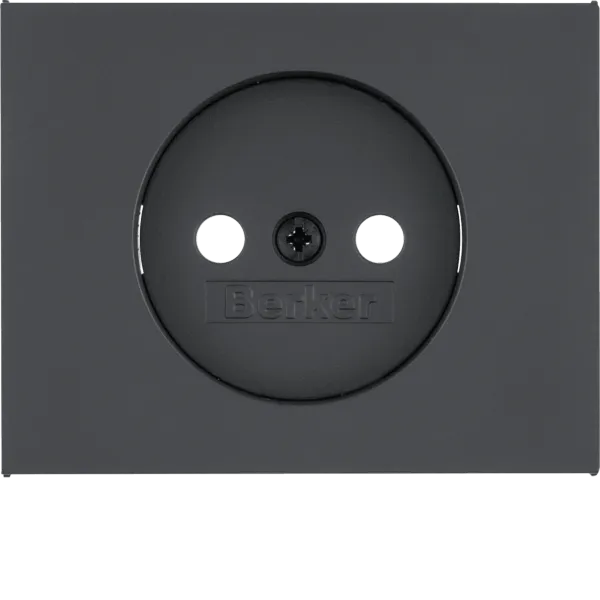 Central part for socket without ground pin, Berker K.1, anthracite, matt image 1