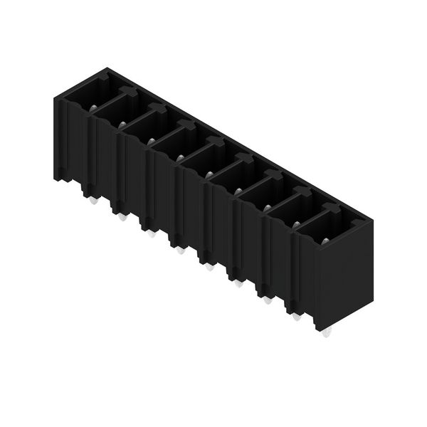 PCB plug-in connector, male header, closed side, THT/THR solder connection, 3.81 mm, Number of poles: 9, 180°, Solder pin length (l): 3.2 mm, tinned, black, Box image 4