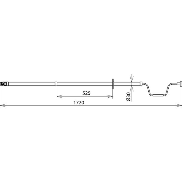 Insul. stick w. hex. socket 12mm w. hand crank L 1720mm f. motor drive image 2