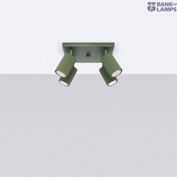 CEILING LAMP WITH FOUR REFLECTORS ON A SQUARE ROSECAKE, GREEN, CARBON SERIES, 4XGU10 image 7