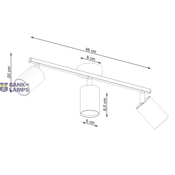 CEILING LAMP LEMMI 3 BLACK GU10 3X40 IP20 image 5