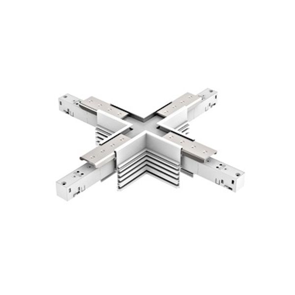 48V FRAMELESS TRACK X-CONNECTOR WHITE image 1