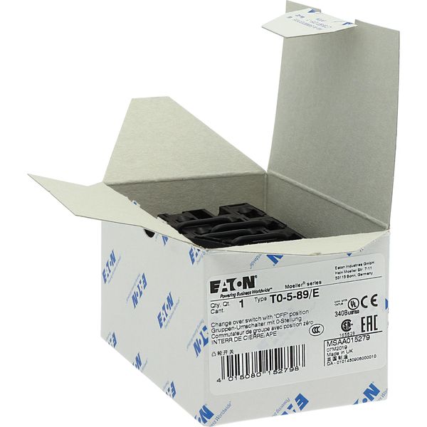 T0-5-89/E Changeoverswitches, T0, 20 A, flush mounting, 5 contact unit(s), Contacts: 9, 60 °, maintained, With 0 (Off) position, 2-0-1, SOND 29, Design number 8 image 28