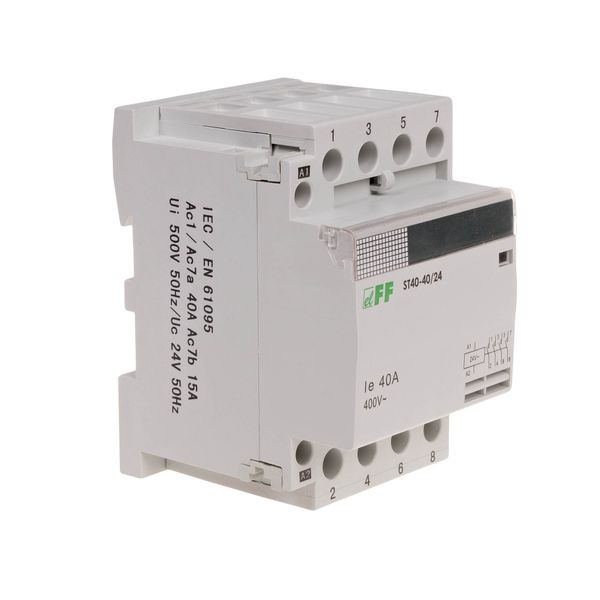Modular contactor, rail mounting, 4NO contacts, 40A image 1