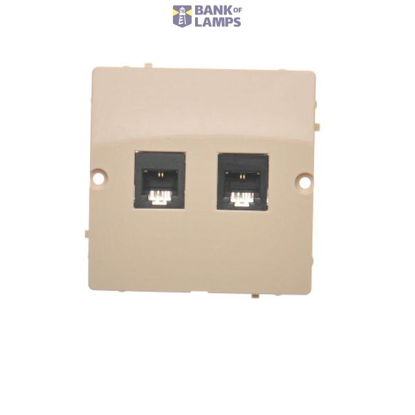 RJ11 double telephone socket, (module), beige image 1
