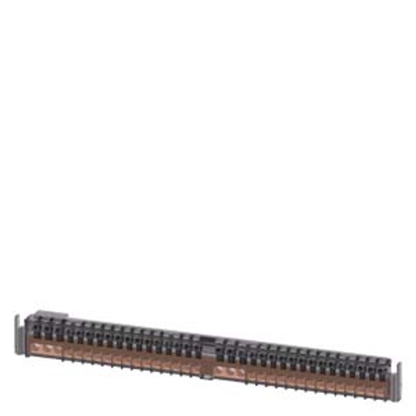 PE terminal strip with screw terminals PE=6 x 16 mm2 and 28 x 10 mm2 image 1