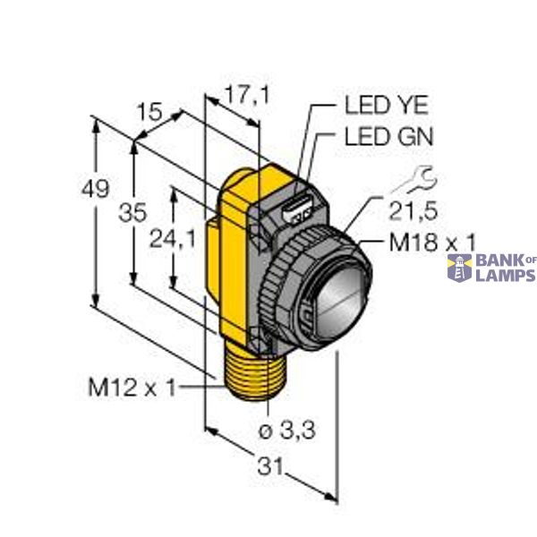Photoelectric Sensor Diffuse Mode Sensor with Fixed-Field Background Suppression   QS18VN6FF50Q8 image 2