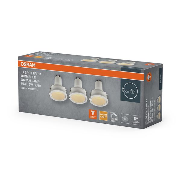 SPOT SET PAR11 3W 827DIM GU10WT FS3OSRAM image 2