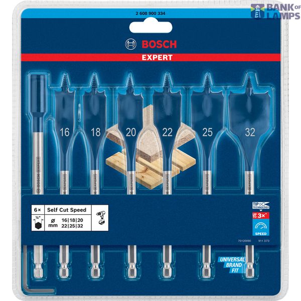 EXPERT Self Cut Speed Spade Drill Bit Set 16/18/2/22/25/32 mm 7-pc image 2